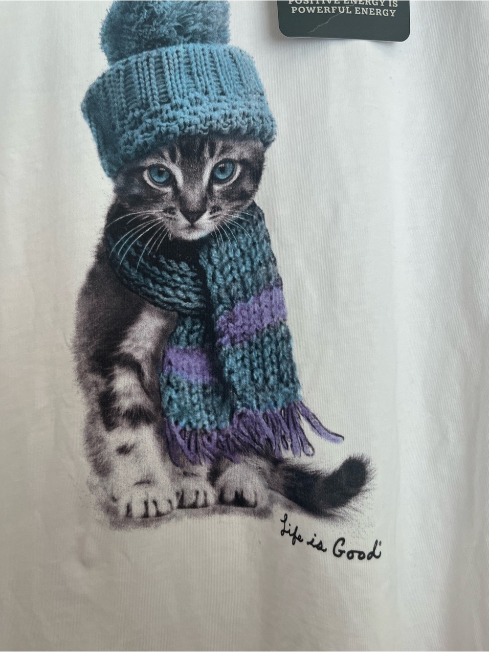 Life is Good Winter Cat Hat Crusher Longsleeve Tee - Picture 3 of 6